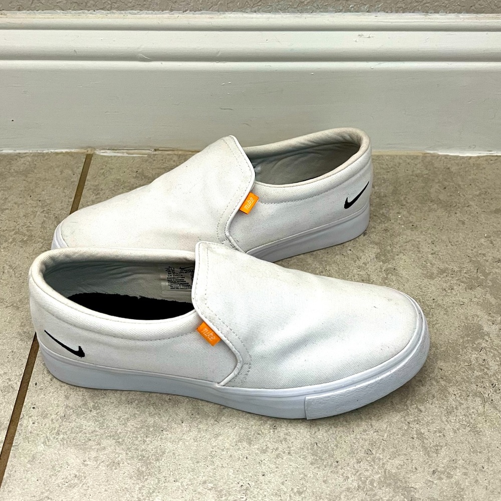 White Nike Slip Ons
